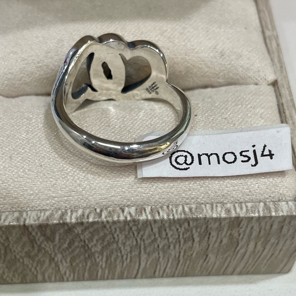 Retired James Avery Linked Hearts Ring - Picture 3 of 4